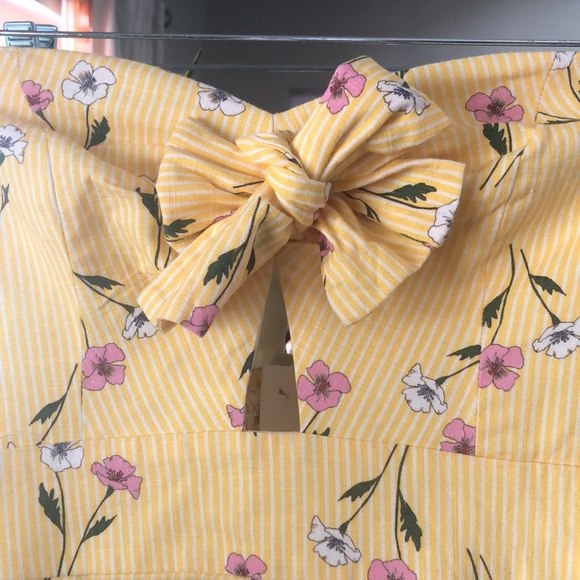 Yellow Limoncello Strapless midi length dress - Picture 5 of 6